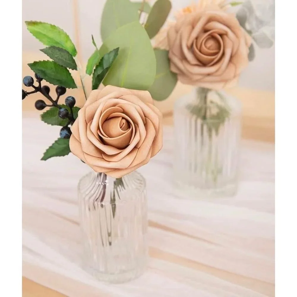 30 count | Dusty Light Brown Roses Flowers Wedding Floral Decor - New